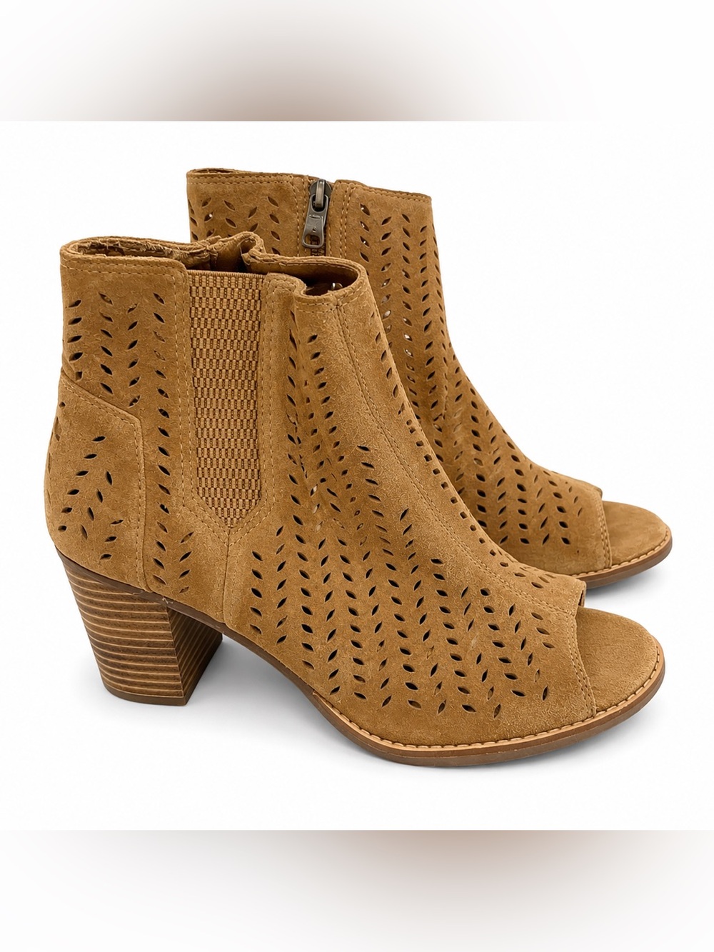 Toms Women’s Tan Open-Toe Booties